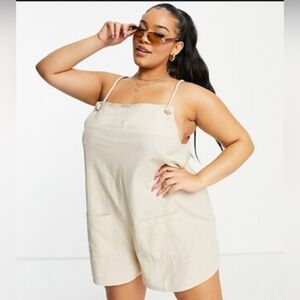 ASOS design plus size Beige Sleeveless Romper